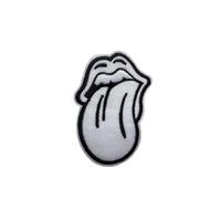 Écusson brodé langue Rolling Stones à coudre ou à repasser (blanc)