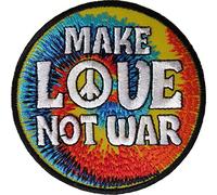 Écusson brodé « Make Love Not War » - À repasser ou à coudre - Symbole de la paix