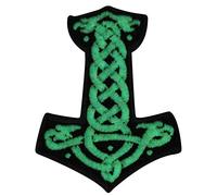 Écusson brodé Mjolnir le marteau de Thor dans le noir avec logo brodé
