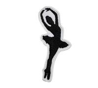 Écusson brodé motif silhouette de danseuse de ballerine pour enfants - 9 x 4,5 cm