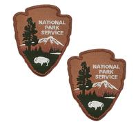 Écusson brodé « National Park Service » - Souvenir d'explorateur - Avec crochet et boucle au dos - Pour sac à dos, veste, vêtements