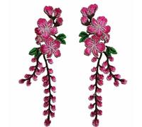 Écusson Brodé Patch de fleur de Rose brodé 2 pièce/ensemble, artisanat de bricolage for jean, chapeau, sac, vêtements, accessoires, Badges(38-sew)