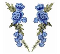 Écusson Brodé Patch de fleur de Rose brodé 2 pièce/ensemble, artisanat de bricolage for jean, chapeau, sac, vêtements, accessoires, Badges(10-sew)