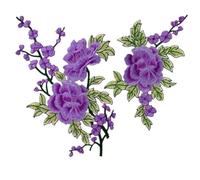 Écusson Brodé Patch de fleur de Rose brodé 2 pièce/ensemble, artisanat de bricolage for jean, chapeau, sac, vêtements, accessoires, Badges(19-sew)