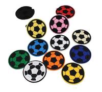 Écusson Brodé Patchs brodés de Football aléatoires, 12 pièces, for coudre sur le fer sur le Football, réparation d'applications décoratives, petits trous(Mix color 58mm)