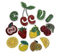 Écusson Brodé Patchs de perles en strass faits à la main, 2 pièces, cousus sur des cristal for vêtements, Applique, Patch mignon pour Veste(NO.7)