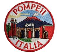 Écusson brodé Pompéi Naples Italie thermocollant ou à coudre (8,9 cm) Voyage Italia Souvenir Emblème Campanie Temple de Jupiter Romain