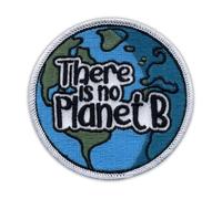 Écusson brodé rond « There is no Planet B », « Save The Earth » - À coudre ou à repasser (8 cm)