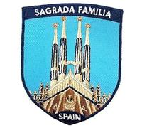 Écusson brodé Sagrada Familia Barcelone Espagne (7,6 cm) Écusson thermocollant ou à coudre Souvenir de Voyage Europe Emblème Emblème Parfait pour vestes, chapeaux, sacs à dos, chemises, casquettes,