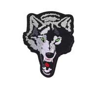 Écusson brodé, thermocollant à appliquer avec fer à repasser ou couture : loup noir, Wolf, patch Iron-On, autocollant pour vêtements, accessoire de bricolage
