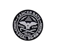 Écusson brodé thermocollant avec inscription « Cancer Bats Bang Your Head »