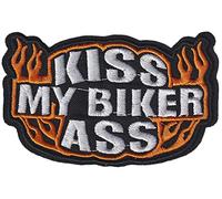 Écusson brodé thermocollant et/ou a coudre - kiss my biker ass