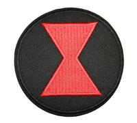 Écusson brodé thermocollant ou à coudre avec logo du film Black Widow pour vêtements, etc., rouge et noir, 7,5 cm x 7,5 cm