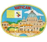 Écusson brodé thermocollant ou à coudre Motif drapeau du Vatican Rome 7,6 cm Idéal pour vestes, chapeaux, sacs à dos, chemises, casquettes, loisirs créatifs