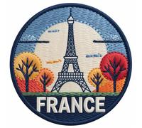 Écusson brodé thermocollant ou à coudre Tour Eiffel Paris Voyage Europe Souvenir Emblème Vacances Cadeau