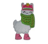 Écusson brodé thermocollant patch à coudre applique Lama d'hiver