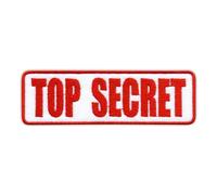Écusson brodé Top Secret thermocollant au dos