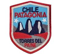 Écusson brodé Torres del Paine Chili (7,6 cm) - Écusson thermocollant ou à coudre - Souvenir de voyage - Souvenir touristique - Emblème de vacances - Emblème DIY pour sac à dos