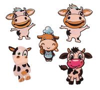 Écusson Brodé Vache, Lot de 5, Appliqué Décoratif à Coudre