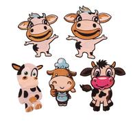 Écusson Brodé Vache Mignonne 5 Pièces, Appliqué à Coudre