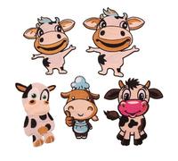Écusson Brodé Vache Miniature, Lot de 5 Pièces, Appliqué Décoratif