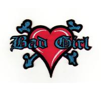 Écusson bügelbild patch iron girl on patchs bad motif coeur os tattoo