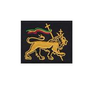 Écusson carré Reggae Lion de Judah Rastafari brodé thermocollant accessoire