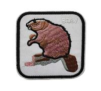 Écusson Castor Patch Thermocollant Animal Badge à Thermocollé transfert à coller au fer à repasser applique brodé à coudre réparation vêtement t-shirt sac à dos bébé enfant 7,2x7,3cm