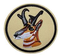 Écusson Cerf Patch Thermocollant Tête Animal Badge Chasseur à Thermocollé transfert chasse à coller fer à repasser applique brodé à coudre décoration réparation vêtement t-shirt veste homme 6,5x6,9cm