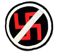 Ecusson - contre Nazi - noir - Ø7,5cm -patches brode appliques embroidery thermocollant par catch-the-patch®