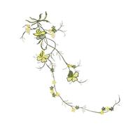 Écusson de broderie Patch thermique avec appliques florales 51x17CM, tissu à fleurs de pensée, broderie à repasser sur patchs, autocollants for vêtements, robe(Yellow Green)