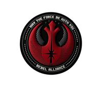 Écusson de moral de l'Alliance Rebelle Space Battle - En PVC - Rouge et Noir - 8 cm - Badge militaire avec citation de la force
