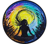 Écusson de yoga Mantra Lotus à coudre/repasser | Cadeau international Yoga Day - Énergie de guérison - Énergie de guérison Namaste Chakra Autocollant pour tous les tissus | 80 x 80 mm