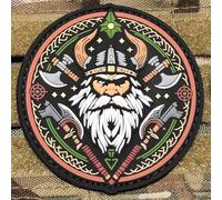 Écusson DIEU VIKING ODIN Patch Tactique PVC 3D Militaire avec Hook&Loop | Emblème pour Sacs à Dos, Airsoft, Aventure PTCH-ODIN