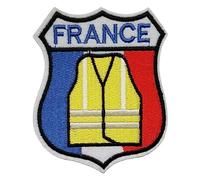 Écusson Drapeau Français Gilet Jaune Patch Bleu Blanc Rouge 9,3x7,4cm