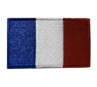 Écusson Drapeau Français Patch Thermocollant France à thermocoller transfert bleu blanc rouge à coller au fer repasser applique pays brodé à coudre badge tricolore vêtement t-shirt casquette 3,8x6,2cm