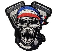 Ecusson Drapeau Patch Biker Moto France Francais Tricolore Badge Applique brodé-rie thermocollant