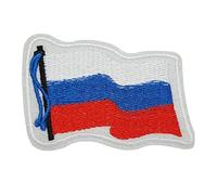 Écusson Drapeau Russe Patch Thermocollant Russie Patch Badge Russia à Thermocollé fer à repasser applique rectangle russian brodé à coudre décoration réparation vêtement veste tshirt sac dos 5,5x7,9cm