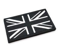 Écusson drapeau Union Jack noir et blanc - 8 x 5 cm - Badge de sécurité de police britannique