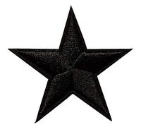 Écusson Étoile Noire Patch Thermocollant Rock Star à thermocoller transfert rock n roll à coller au fer repasser applique brodé à coudre bonnet casquette sac tshirt veste vêtement enfant 7,1x7,3cm