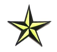Ecusson - étoile - plusieurs couleurs sélectionnables - 7,5 x 7,5 cm - by catch-the-patch® patches brode appliques embroidery thermocollant, Farbvariante:vert