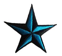 Ecusson - étoile - plusieurs couleurs sélectionnables - 7,5 x 7,5 cm - by catch-the-patch® patches brode appliques embroidery thermocollant, Farbvariante:bleu