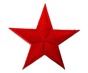 Ecusson - étoile - plusieurs couleurs sélectionnables - 7,5 x 7,5 cm - by catch-the-patch® patches brode appliques embroidery thermocollant, Farbvariante:rouge