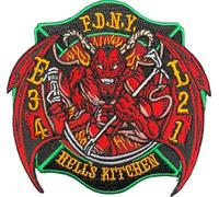 Écusson Fire Dept. New York City Hells Kitchen 11,5 x 11,5 cm (100 % brodé)