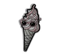 Écusson Glace Lunettes de Soleil Patch Thermocollant Sorbet Badge à Thermocollé au fer à repasser applique brodé à coudre décoration réparation vêtement t-shirt enfant bébé fille garçon 10,4x4,8cm
