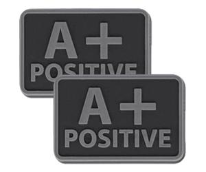 Ecusson groupe sanguin A/Rh+ PVC 2 pcs. - Black