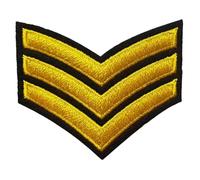 Écusson Insigne Aviateur Patch Chevron Militaire Army Thermocollant Armée Air Force Américaine Rang Sergent Chef pilote à thermocoller sur épaule au fer à repasser ou coudre aviation US USA 4,5x5,5cm
