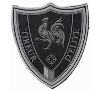 ecusson insigne sniper tireur d elite fusil drapeau france airsoft paintball en pvc 3D vinyl et relief army armée 8x8cm