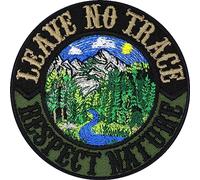 Écusson « Leave no trace » - Motif : amis de la nature - À repasser - Pour caravane - Pour tous les tissus - Respect nature - 80 x 80 mm