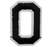 Écusson Lettre O Patch Thermocollant Alphabet Badge à Thermocollé au fer à repasser applique brodé à coudre décoration réparation vêtement veste t-shirt sac à dos femme homme enfant bébé 4,2x2,9cm